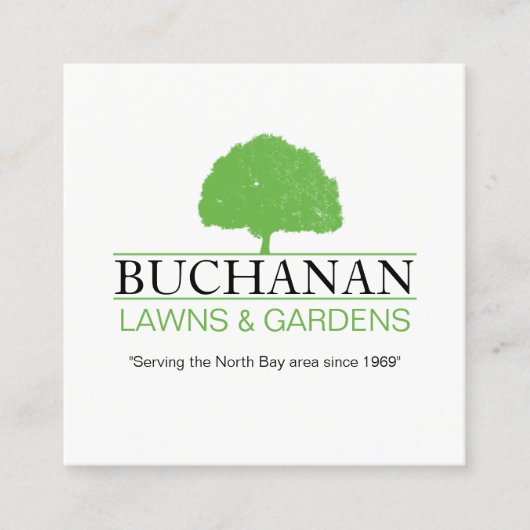 Gartenkarte Quadratische Visitenkarte (Vorderseite)
