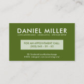 Gartenkarte Visitenkarte (Rückseite)