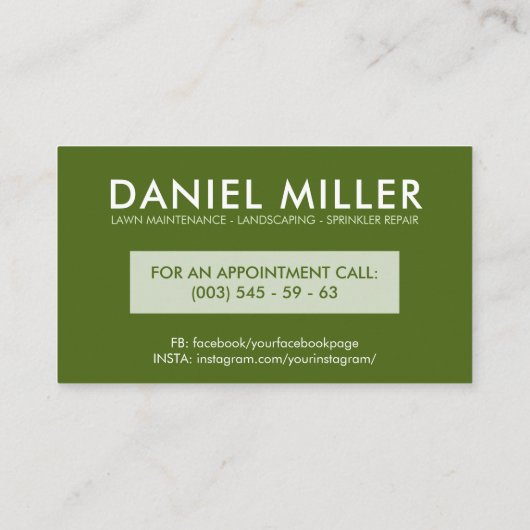 Gartenkarte Visitenkarte (Rückseite)