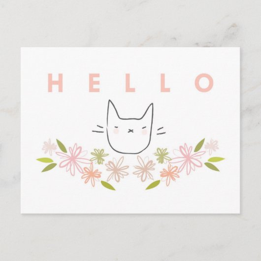 Gartenkatze in den Chrysanthemen Postkarte (Vorderseite)