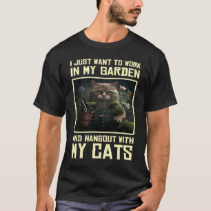 Gartenkatze Kätzchen Gartenarbeit Landschaftsbau T-Shirt