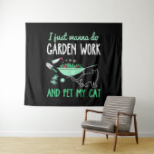 Gartenkatze Lover | Funny Garden Work Gift Wandteppich (Beispiel (Horizontal))