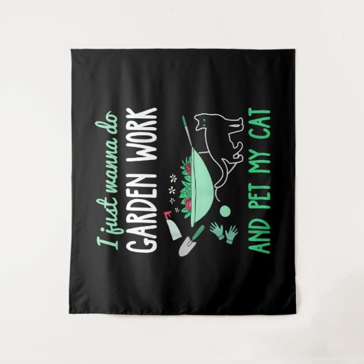 Gartenkatze Lover | Funny Garden Work Gift Wandteppich (Vorderseite)
