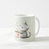 Gartenkatze mit Pflanzenliebe Kaffeetasse (VorderseiteRechts)