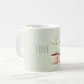 Gartenkatze mit Pflanzenliebe Kaffeetasse (Vorderseite Links)