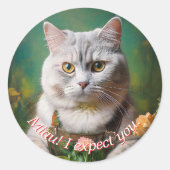 Gartenkatze Runder Aufkleber (Vorderseite)