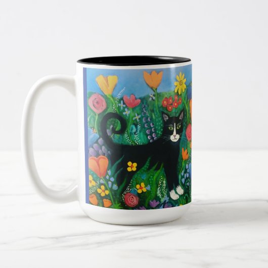 Gartenkatze Zweifarbige Tasse (Links)