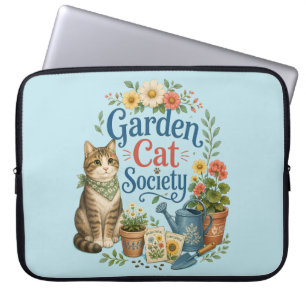 Gartenkatzen-Gesellschaft Cottagecore Florales Laptopschutzhülle