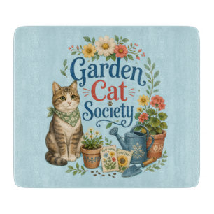 Gartenkatzen-Gesellschaft Cottagecore Florales Schneidebrett