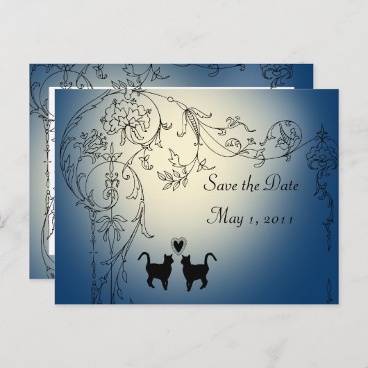 Gartenkatzen Save the Date Ankündigungspostkarte (Vorne/Hinten)