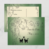 Gartenkatzen Save the Date Ankündigungspostkarte (Vorne/Hinten)