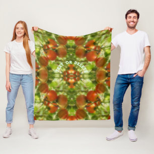 Gartenkirsche Tomaten Muster Personalisiert     Fleecedecke