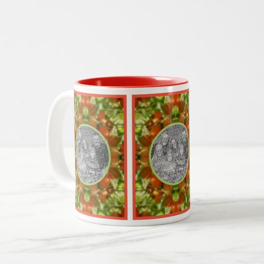 Gartenkirsche Tomaten Natur hinzufügen Ihr eigenes Zweifarbige Tasse (Vorderseite Links)