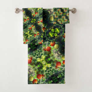GartenkirschTomaten Abstrakte Natur Badhandtuch Set