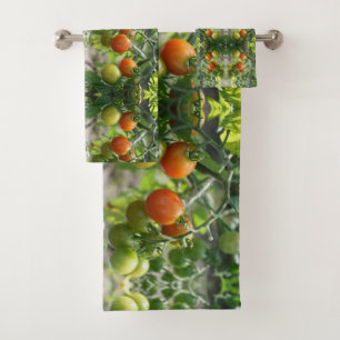 GartenkirschTomaten Abstrakte Natur Badhandtuch Set