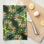 GartenkirschTomaten Abstrakte Natur Geschirrtuch (Viertel Falte)