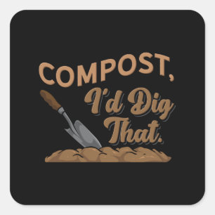 Gartenkompost Quadratischer Aufkleber