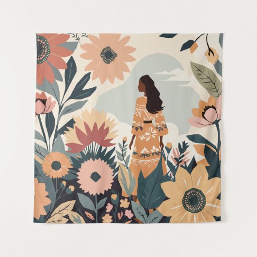 Gartenkontemplation Wandteppich (Vorderseite)