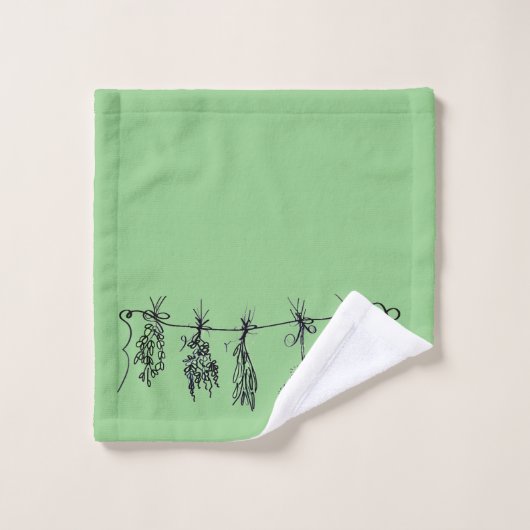 Gartenkräuter Badhandtuch Set (Waschlappen)