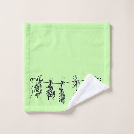 Gartenkräuter Badhandtuch Set (Waschlappen)