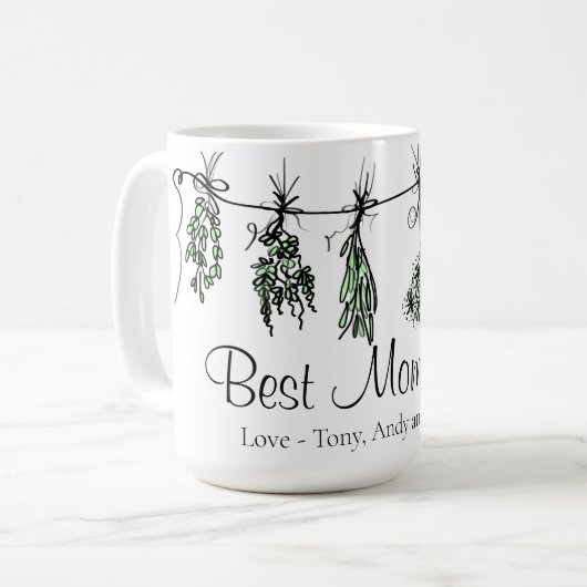 Gartenkräuter Beste Mama je Kaffeetasse (Vorderseite Links)
