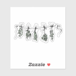 Gartenkräuter botanische Pflanze zeichnend Aufkleber