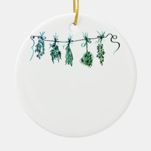 Gartenkräuter botanischer Boho Keramikornament