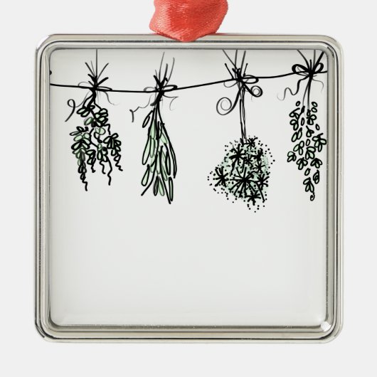 Gartenkräuter botanischer Boho Ornament Aus Metall (Vorne)