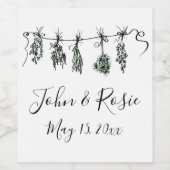 Gartenkräuter | Botanischer Garten Weinetikett (Einzelnes Label)