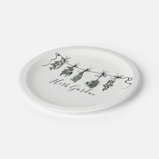 Gartenkräuter Pappteller (Schrägansicht)