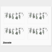 Gartenkräuter Rechteckiger Aufkleber (Blatt)