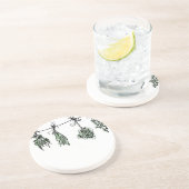 Gartenkräuter Sandstein Untersetzer (Seite)