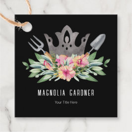 Gartenkronen Boho Chic Wasserfarbwerkzeuge Blume Geschenkanhänger