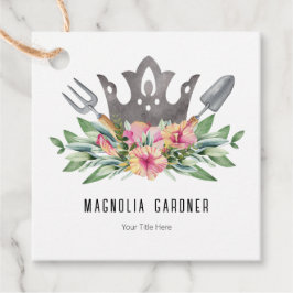 Gartenkronen Boho Chic Wasserfarbwerkzeuge Blume Geschenkanhänger