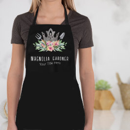 Gartenkronen Boho Chic Wasserfarbwerkzeuge Blume Schürze