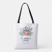 Gartenkronen Boho Chic Wasserfarbwerkzeuge Blume Tasche (Rückseite)