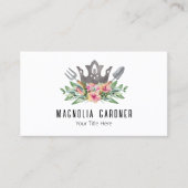 Gartenkronen Boho Chic Wasserfarbwerkzeuge Blume Visitenkarte (Vorderseite)