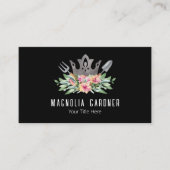 Gartenkronen Boho Chic Wasserfarbwerkzeuge Blume Visitenkarte (Vorderseite)