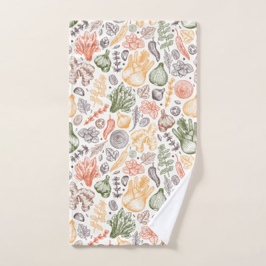 Gartenküche Gemüsemuster Badhandtuch Set (Handtuch)