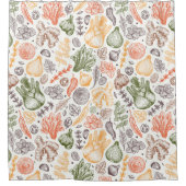 Gartenküche Gemüsemuster Duschvorhang (Vorderseite)