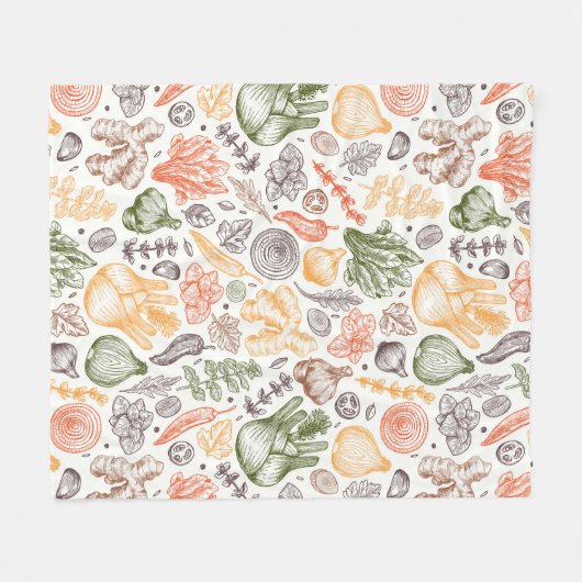 Gartenküche Gemüsemuster Fleecedecke (Vorderseite (Horizontal))