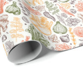 Gartenküche Gemüsemuster Geschenkpapier (Rolleneckpunkt)
