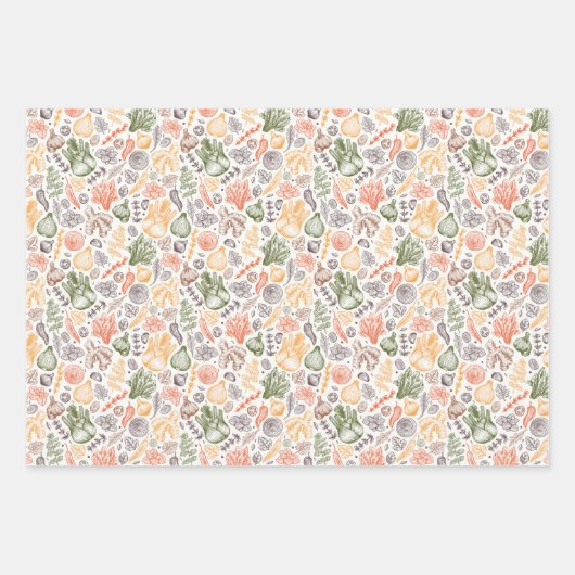 Gartenküche Gemüsemuster Geschenkpapier Set (Vorderseite 2)