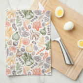 Gartenküche Gemüsemuster Geschirrtuch (Viertel Falte)