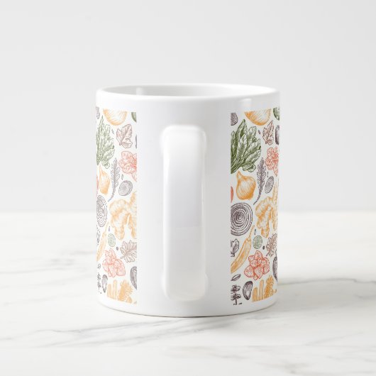 Gartenküche Gemüsemuster Jumbo-Tasse (Rückseite)