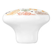 Gartenküche Gemüsemuster Keramikknauf (Seitenansicht)