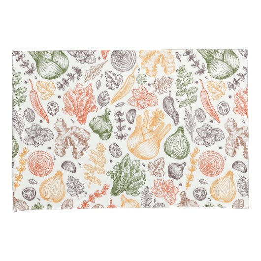 Gartenküche Gemüsemuster Kissenbezug (Vorderseite-Rechts)