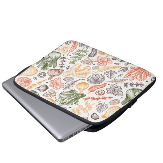 Gartenküche Gemüsemuster Laptopschutzhülle (Vorne Knopf)