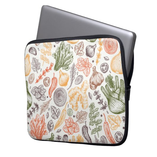 Gartenküche Gemüsemuster Laptopschutzhülle (Vorderseite Links)