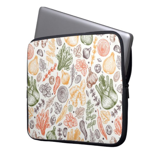 Gartenküche Gemüsemuster Laptopschutzhülle (Vorderseite Links)